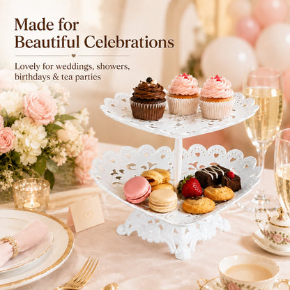 2-Tier Heart-Shaped Serving Stand