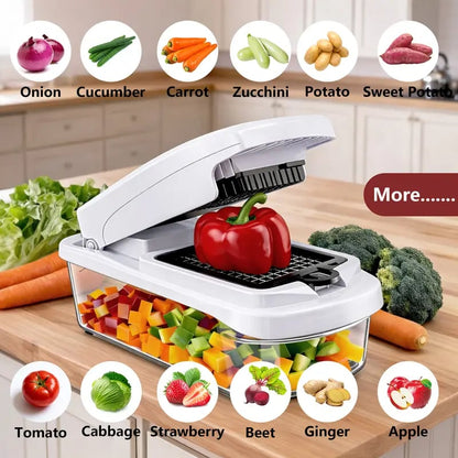 49% OFF This Week Promotions🥕🥕15-in-1 Vegetable Chopper- Multifunctional Food Chopper,Professional Onion Chopper with 8 Blades✨