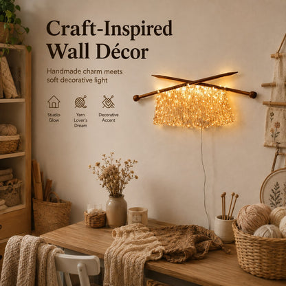 Knitting Needles Wall Light