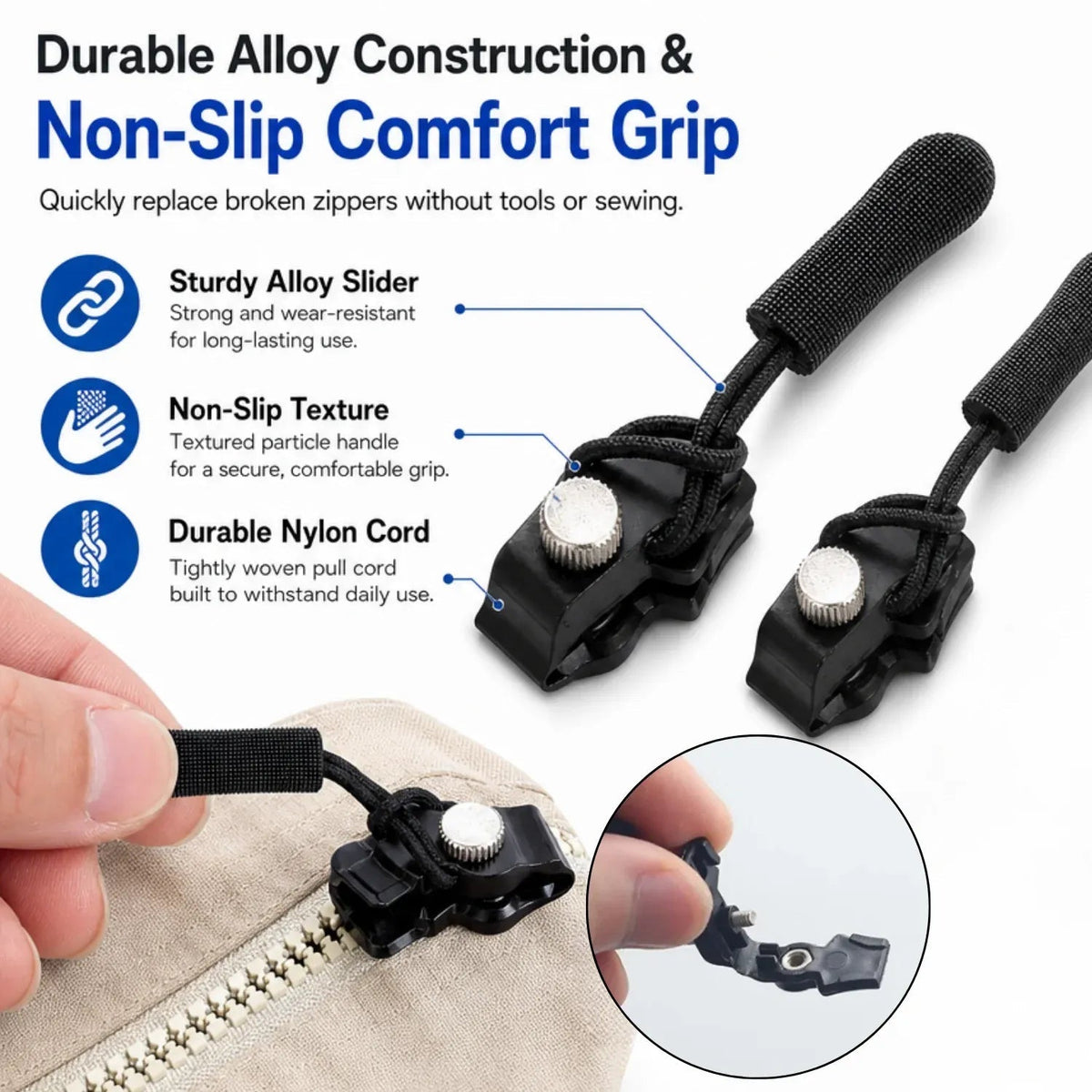 15-Piece Zipper Rescue Kit 🔧Universal Repair Set with 3 Convenient Sizes