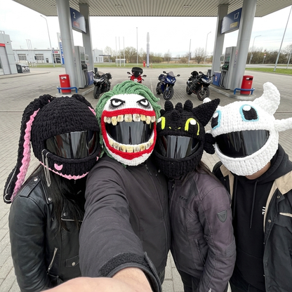 🧶 50% OFF Handmade Knitted Motorcycle Helmet Cover – Fun Cozy Helmet Sweater