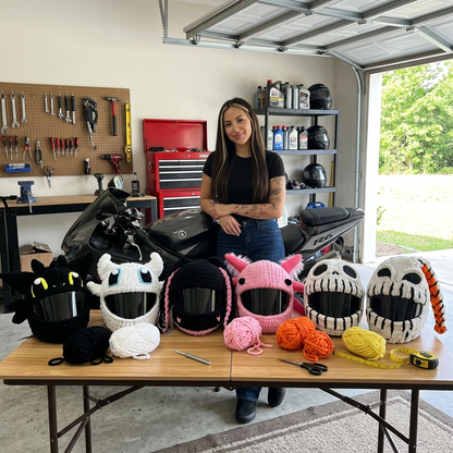 🧶 50% OFF Handmade Knitted Motorcycle Helmet Cover – Fun Cozy Helmet Sweater
