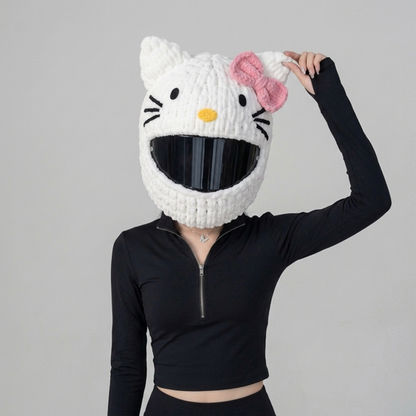 🧶 50% OFF Handmade Knitted Motorcycle Helmet Cover – Fun Cozy Helmet Sweater