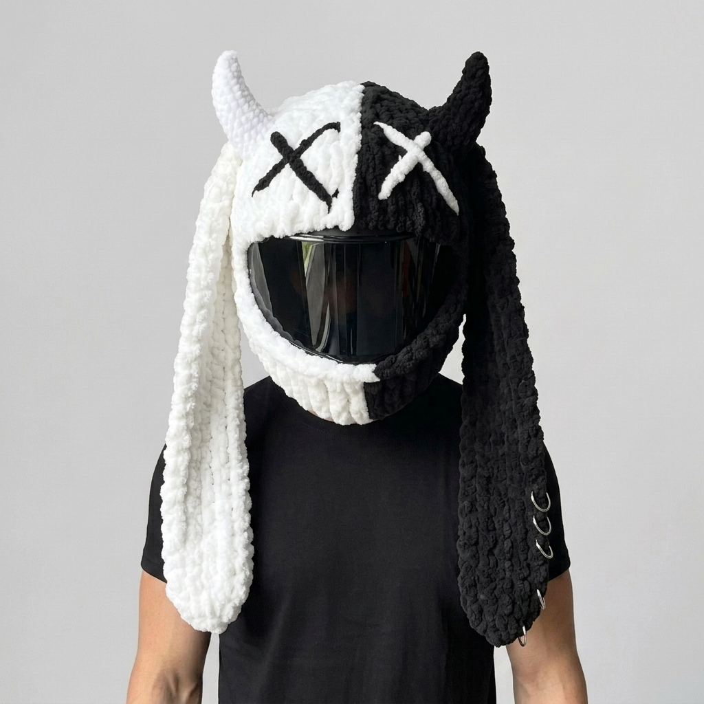 🧶 50% OFF Handmade Knitted Motorcycle Helmet Cover – Fun Cozy Helmet Sweater