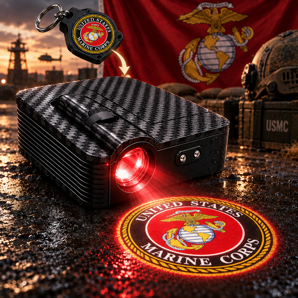 Make every time you open the door more personalized with military-style door projection lights.