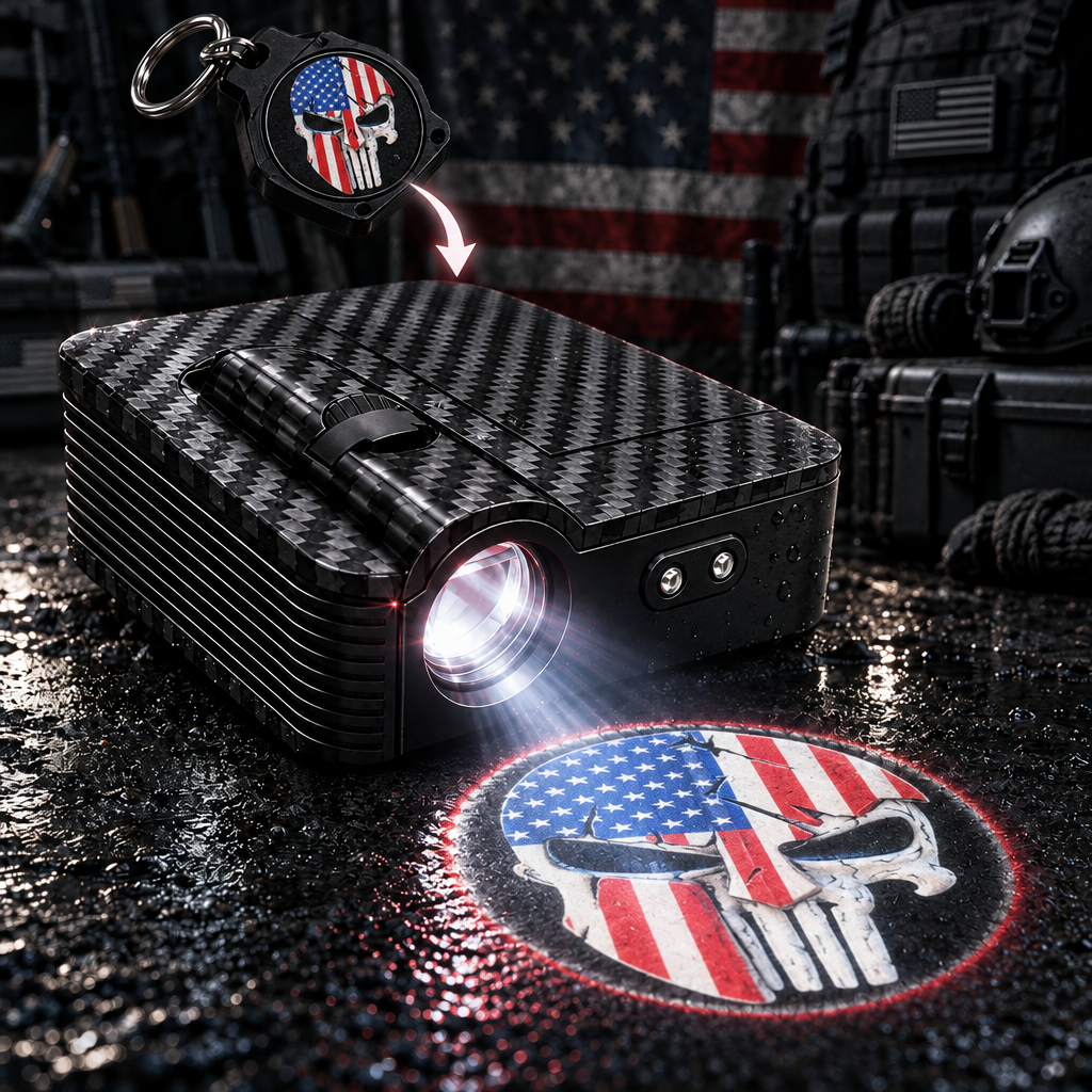Make every time you open the door more personalized with military-style door projection lights.