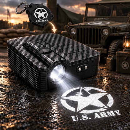 Make every time you open the door more personalized with military-style door projection lights.