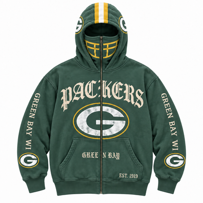 🏈 2-in-1 Football Zip Hoodie – Full-Zip Helmet Hood & Oversized Fit🏆