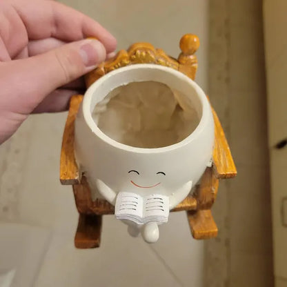 Adorable Rocking Chair Planters - Coffee, Reading, and Smiley Styles 🥳