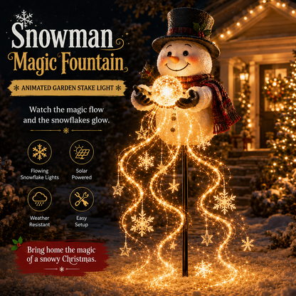 Snowman Magic Fountain™ | Flowing Snowflake Christmas Garden Light ❄️
