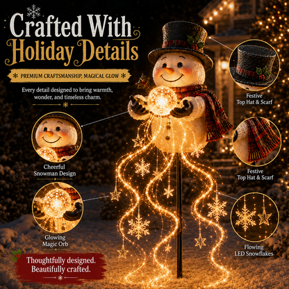 Snowman Magic Fountain™ | Flowing Snowflake Christmas Garden Light ❄️
