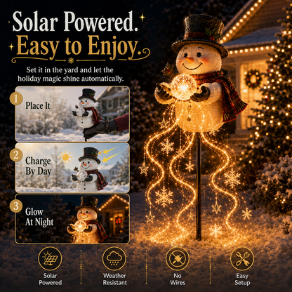 Snowman Magic Fountain™ | Flowing Snowflake Christmas Garden Light ❄️