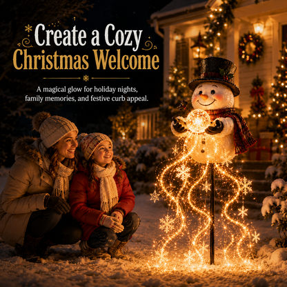 Snowman Magic Fountain™ | Flowing Snowflake Christmas Garden Light ❄️