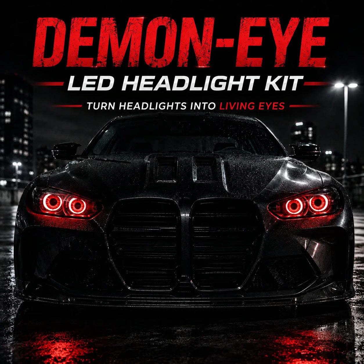 Demon Eye RGB Headlight Kit – Animated Iris Car Lighting Upgrade