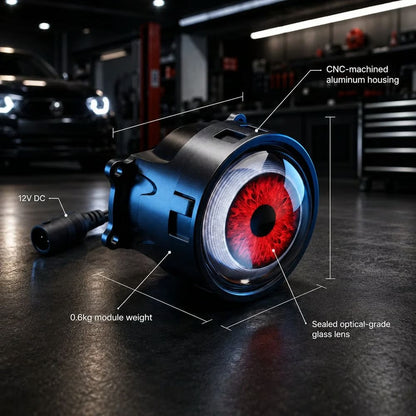 Demon Eye RGB Headlight Kit – Animated Iris Car Lighting Upgrade