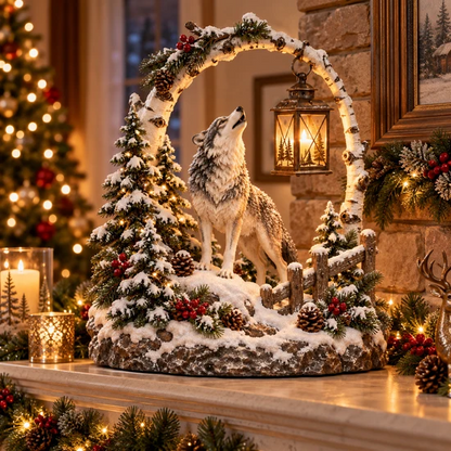 🐮🎄 Highland Cow Christmas Lantern – Cozy Woodland Holiday Décor