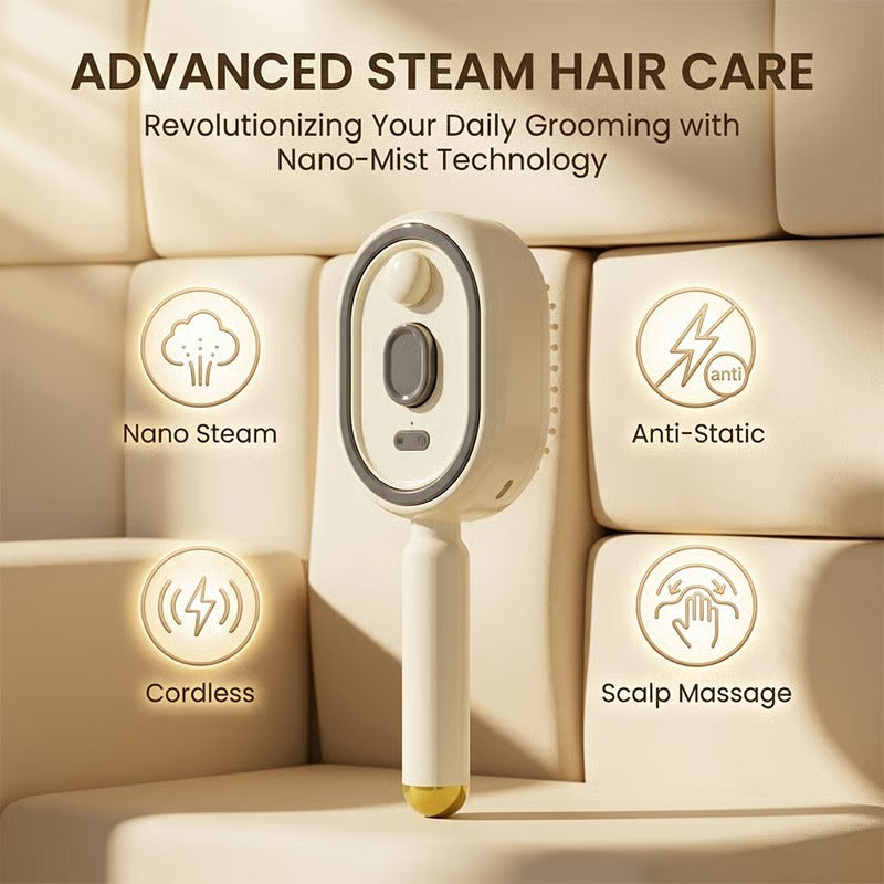 💨 Electric Spray Air Cushion Massage Comb |💆‍♀️ Anti-Static Detangling Hair Brush with Soothing Mist