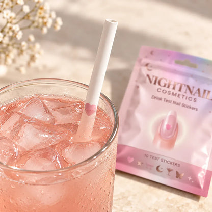 💗 Discreet Drink Test Nail Stickers – Heart-Shaped GHB Detection Stickers for Women's Night Out Safety ✨