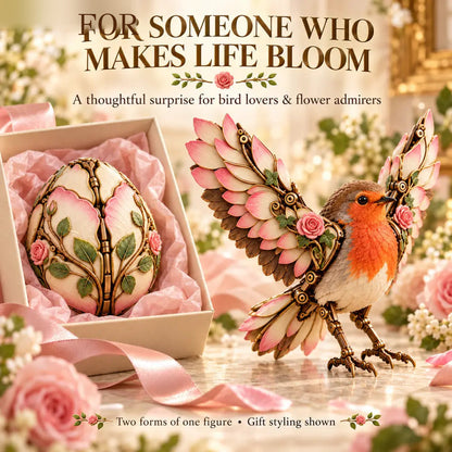 🌹🐦 Rosewing Robin – 2-in-1 Rose Egg to Mechanical Bird Transforming Figure