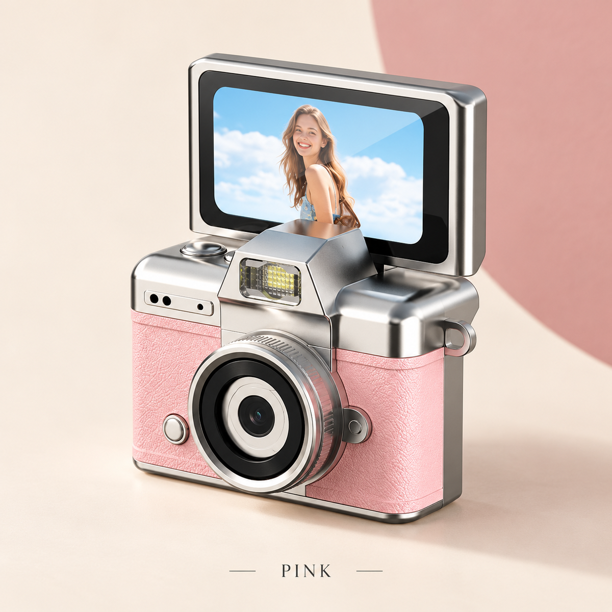 📸 Mini Keychain Digital Camera with Flip-Up Screen
