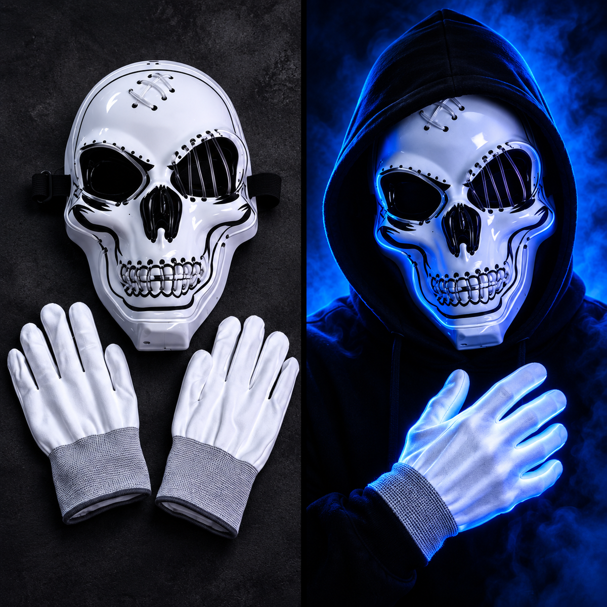Unlit and lit costume appearance