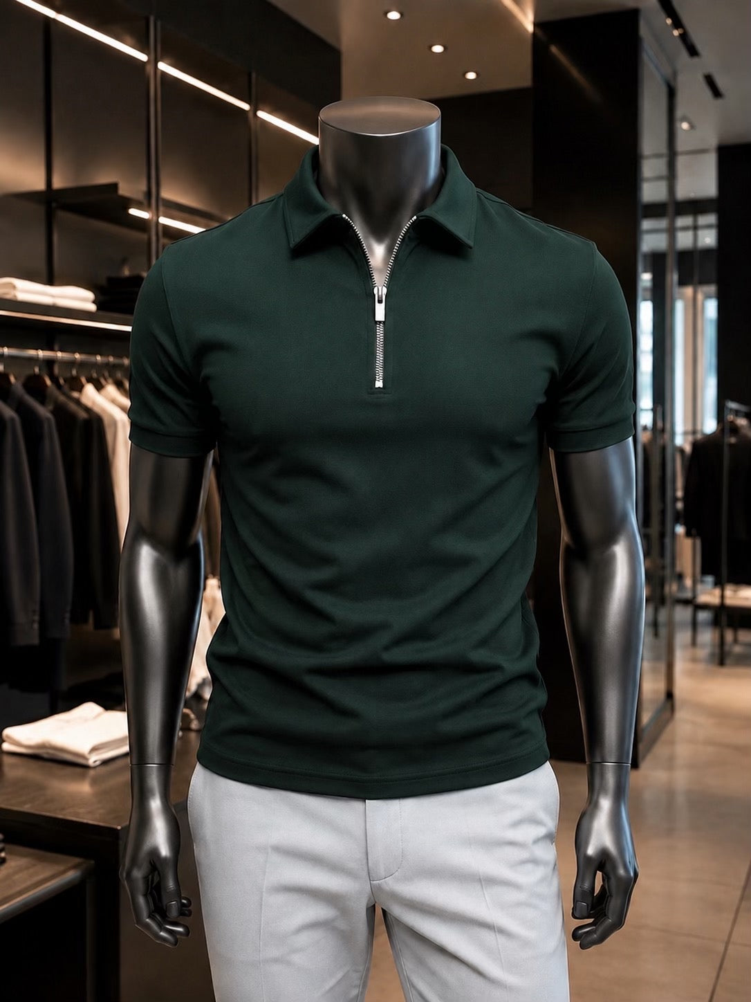 Men's Quarter Zip Polo Shirt | Lightweight, Breathable & Comfortable 👕 Buy 2 Get FREE Shipping