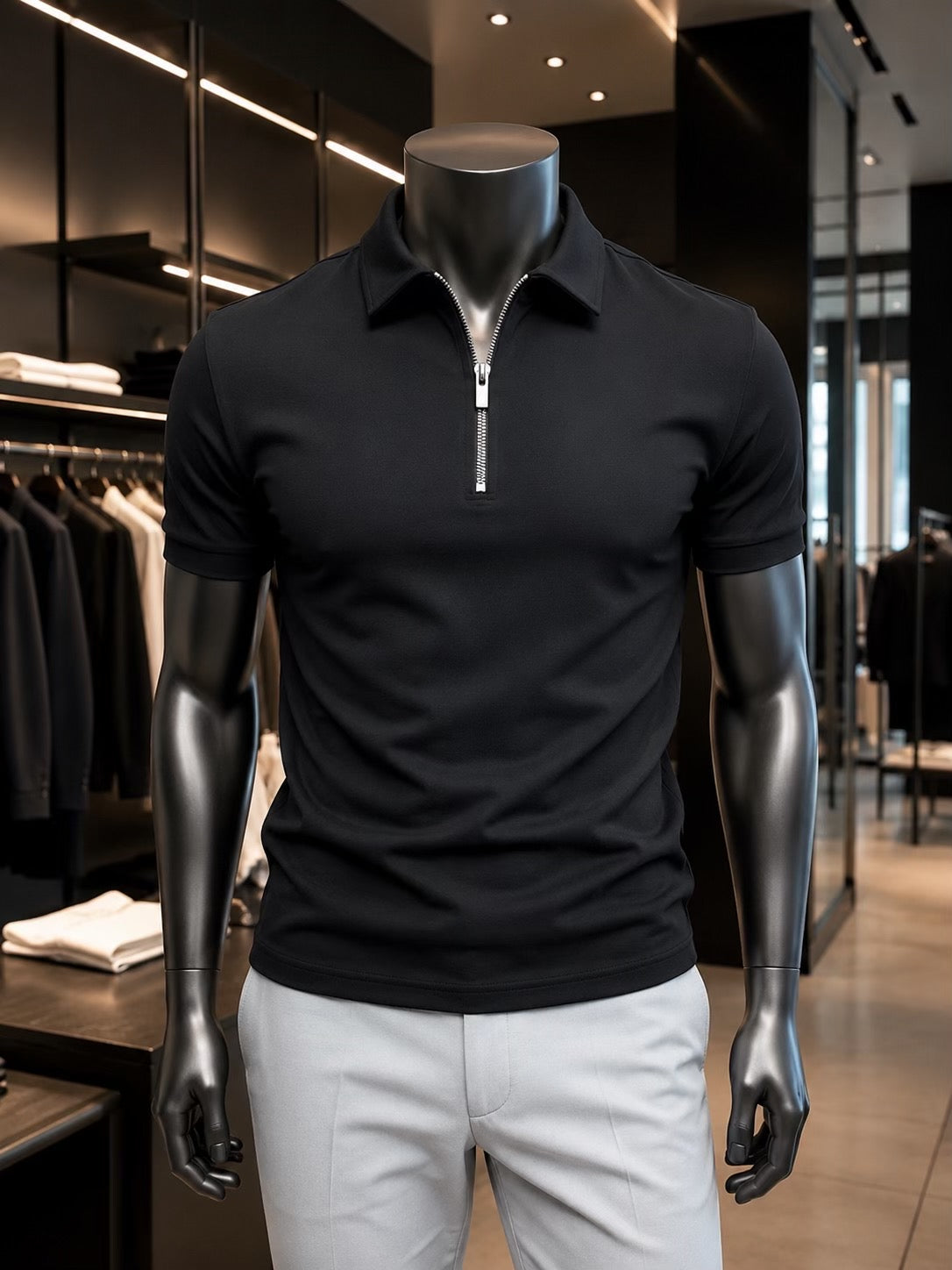 Men's Quarter Zip Polo Shirt | Lightweight, Breathable & Comfortable 👕 Buy 2 Get FREE Shipping