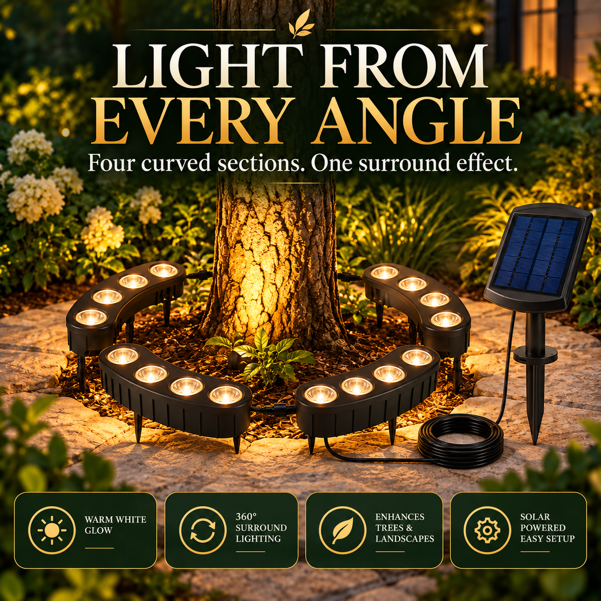 Four curved light modules