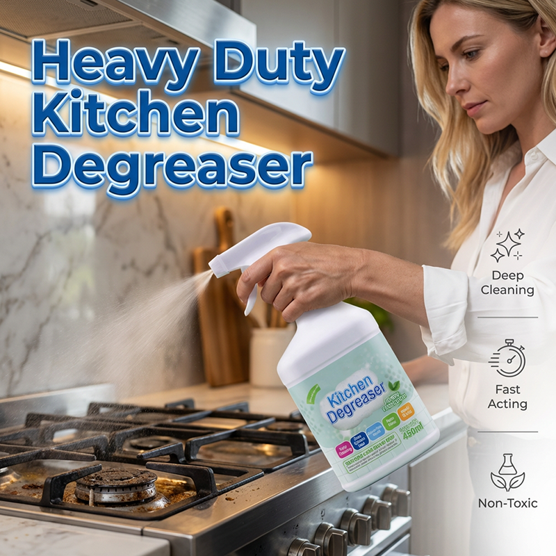Heavy-Duty Kitchen Degreaser Spray 💨 Ultra-Fast Grease & Grime Remover for Stovetops & Ovens ✨