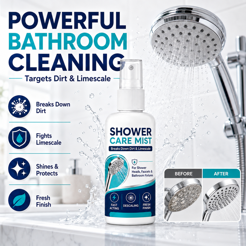 🚿✨Fast-Acting Shower Limescale Remover Spray – Dissolves stubborn mineral deposits & hard water stains. just spray & wipe! 🧼💪