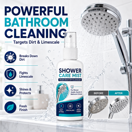 🚿✨Fast-Acting Shower Limescale Remover Spray – Dissolves stubborn mineral deposits & hard water stains. just spray & wipe! 🧼💪