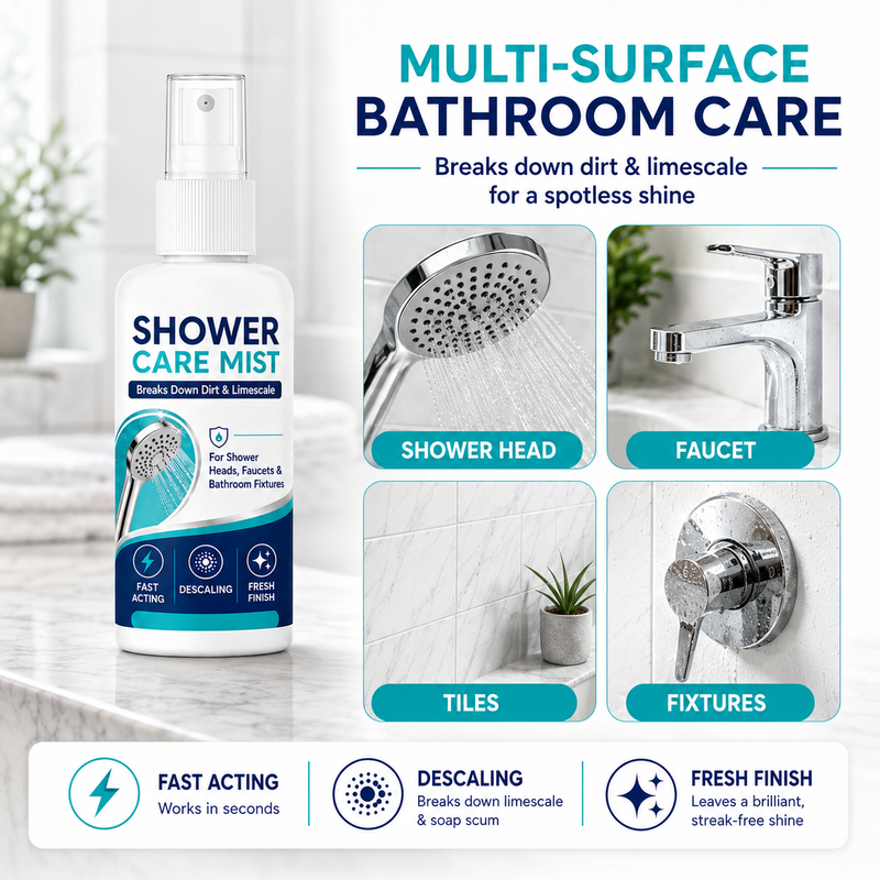 🚿✨Fast-Acting Shower Limescale Remover Spray – Dissolves stubborn mineral deposits & hard water stains. just spray & wipe! 🧼💪