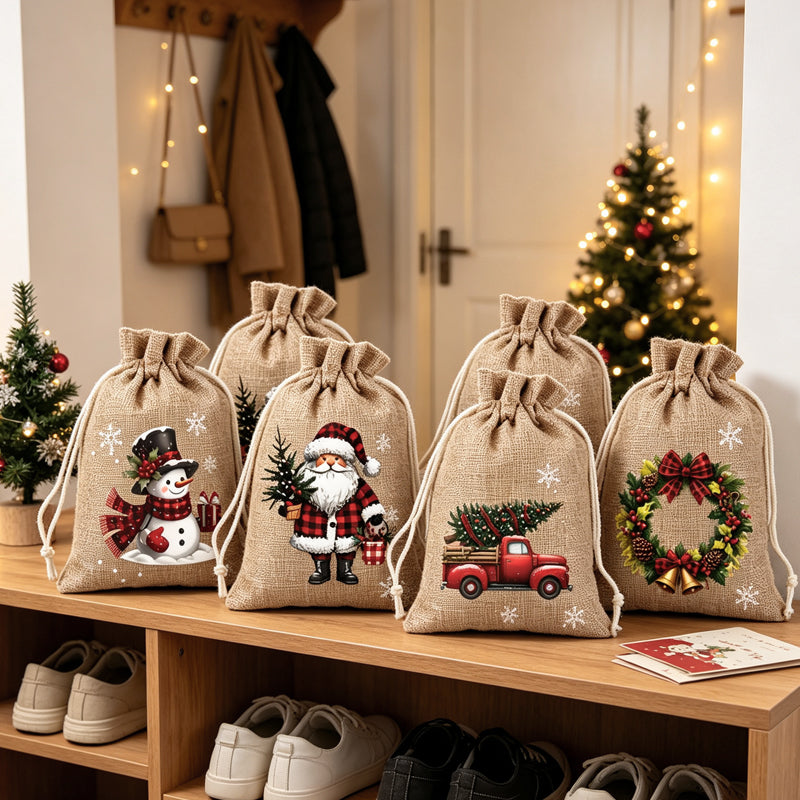 📢📢48% OFF !! ⏰Christmas Drawstring Gift Bags