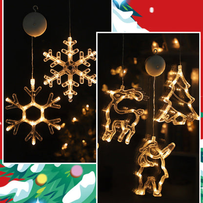 🎄❄️ DIY Christmas Snowflake Suction Cup LED Lights ✨ | Battery Operated, Warm & Multi-Colour, Window Suction Lights, Christmas Home & Party Decor